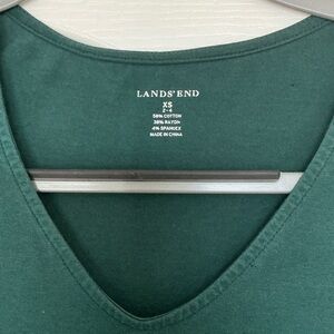 Lands' End Green V-Neck Dress